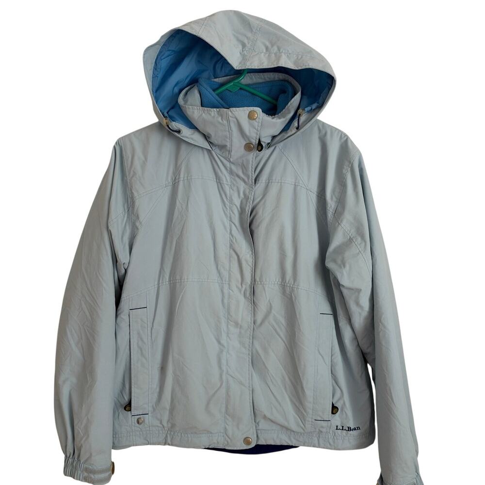 L.L. Bean Women’s Light Blue 3‑in‑1 Interchange Jacket Medium Zip out Fleece